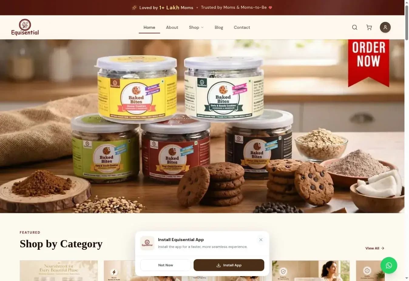Screenshot of the Equisential website