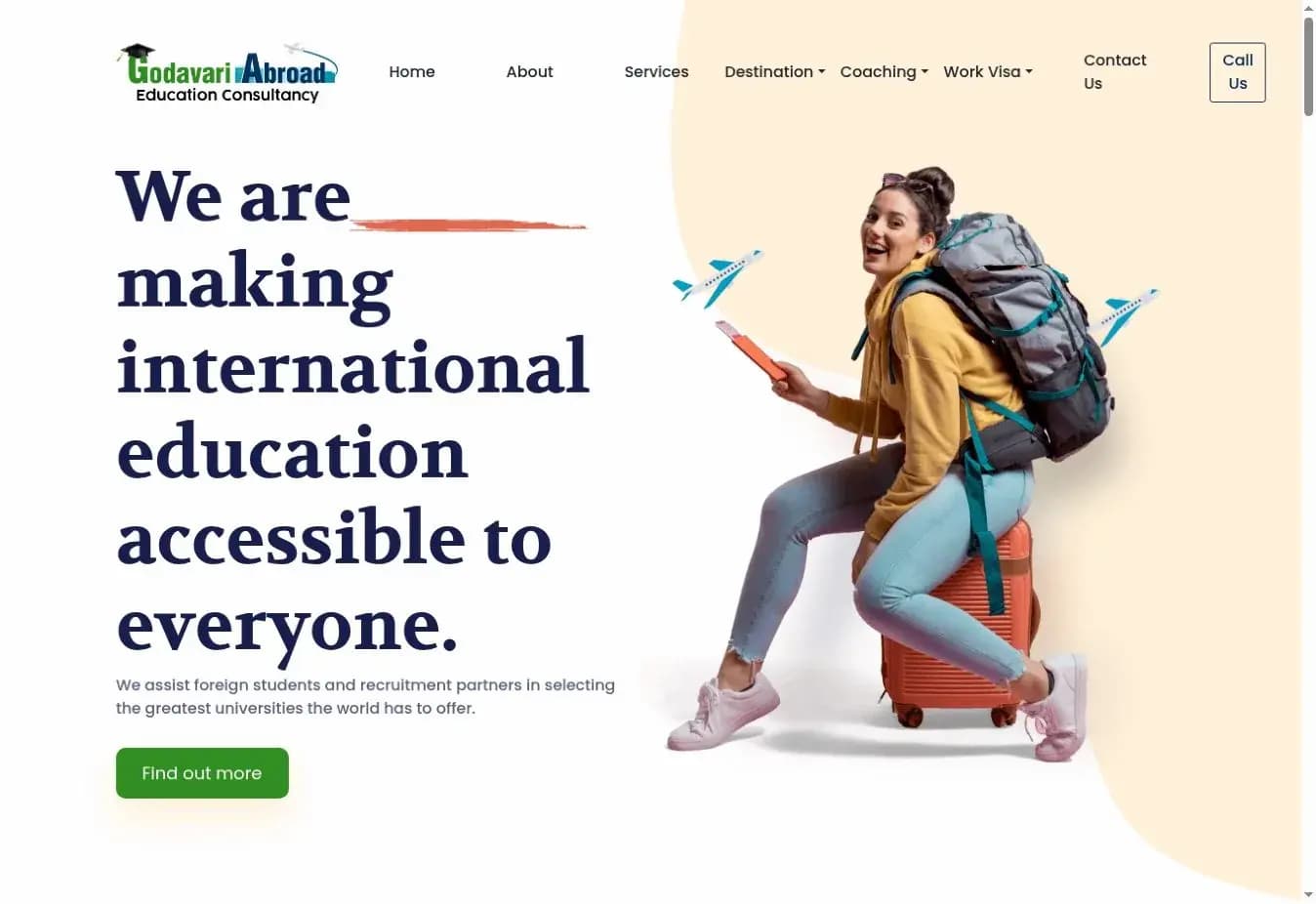 Screenshot of the Godavari Abroad website