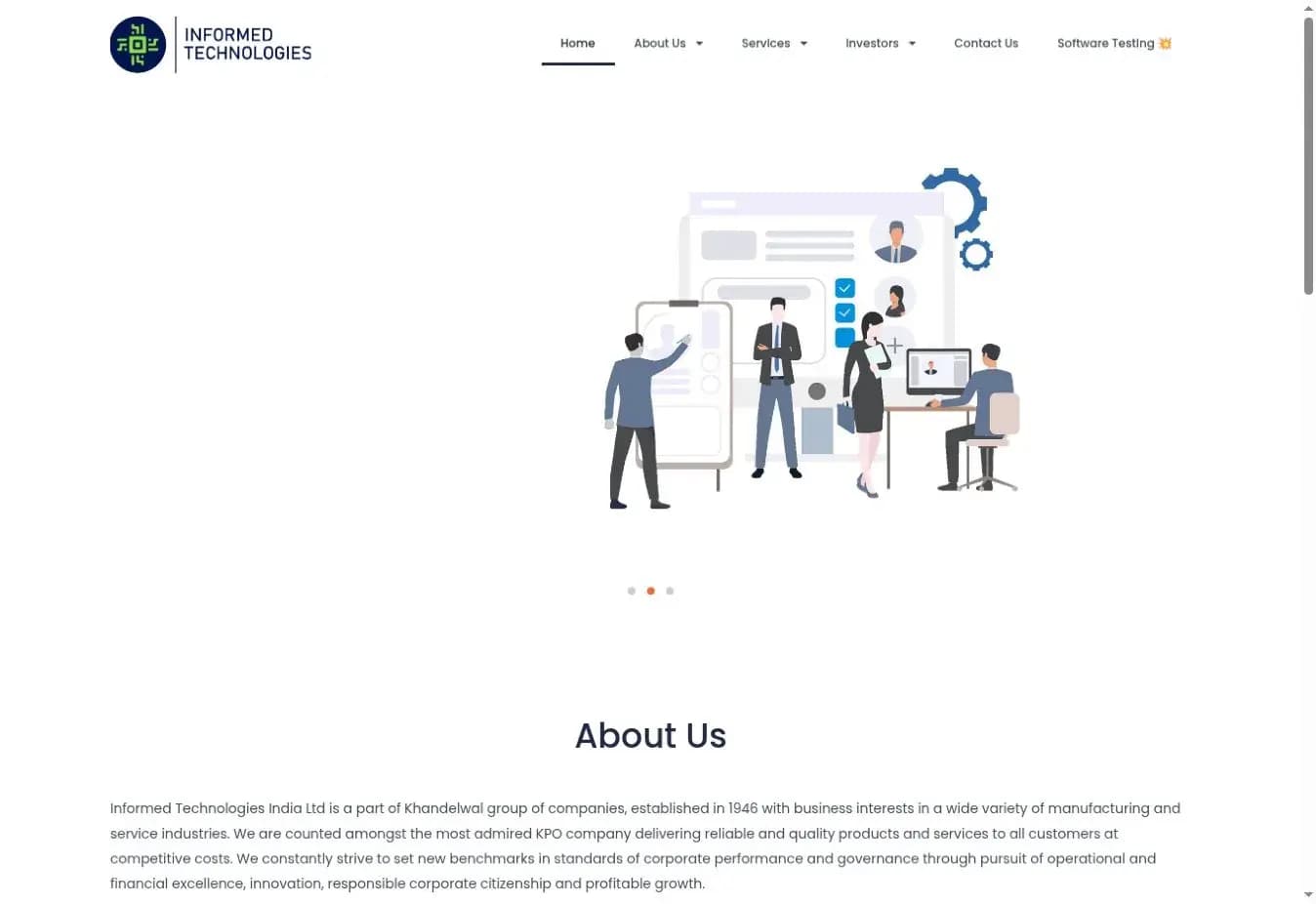 Screenshot of the Informed Technologies website